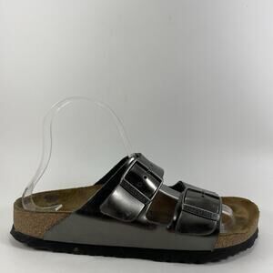 Birkenstock Arizona Sandals Womens Size 38, US 7-7.5 Narrow Metallic Soft FB